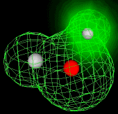 Electron Cloud Around Water Molecule